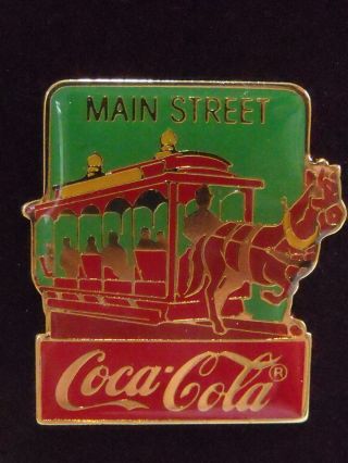 1986 Disney Coke 15th Coca Cola Main Street Usa Horse Trolley Le 1000 Pin Rare