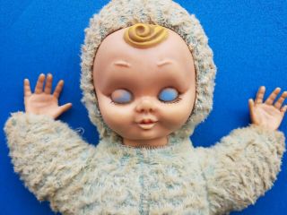 Vintage Rushton type Rubber Face Snow Baby Push Doll RARE 17 