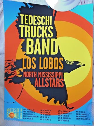 Rare Tedeschi Trucks Band Wheels Of Soul 2016 Poster Print Los Lobos Susan Derek