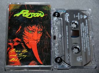 Poison: Open Up & Say Ahh.  Uncensored " Tongue " Art.  Cassette Tape.  Rare