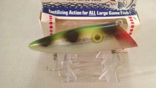 VINTAGE MAC ' S SQUID SALMON PLUG,  IN PACKAGE,  EXTREMELY RARE 40 MAC ' S FROG 3
