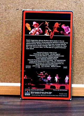 The Allman Brothers Band,  Brothers of the Road (VHS 1982) SIDE LOAD CASE,  RARE 2