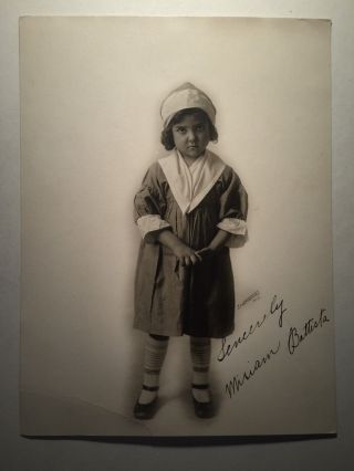 Miriam Battista Very Rare Early Autographed Photo Child Star Humoresque 1910s