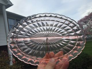 Rare Hard To Find Jeannette Glass Company Pink Windsor Diamond Divided Platter