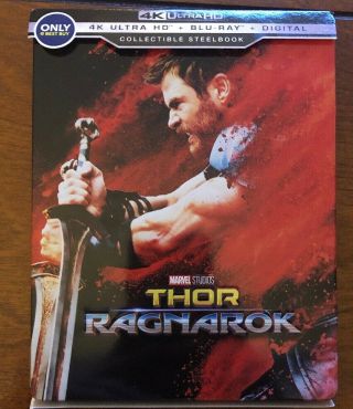 Marvel Thor Ragnarok Best Buy Exclusive 4k Hd/blu - Ray Steelbook Oop Rare