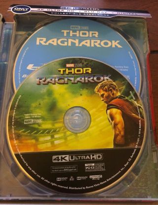 MARVEL THOR Ragnarok Best Buy Exclusive 4K HD/Blu - ray Steelbook OOP RARE 4
