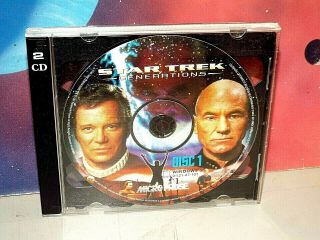Star Trek Generations (pc Game,  1997,  Windows 95,  2 - Disc Set,  Rare, )