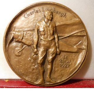 France Usa Rare Medal Charles Lindbergh 1977 1927 First Crossing West East