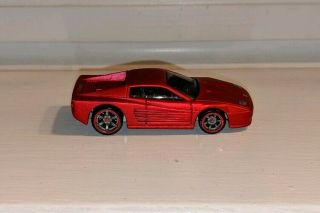 Rare Hot Wheels Ferrari Testarossa Spectraflame Metallic Red Racer Series Loose