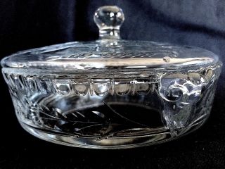 CAMBRIDGE RAMS HEAD Etched Candy Bowl & Lid 3500/78 Rare Pretty 1930s Edwardian 3