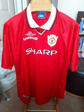 Rare Old Manchester United 2000 Football Shirt Size Xxl Champions League