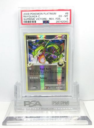 Pokemon Platinum Supreme Victors Rayquaza C 8/147 Reverse Holo Foil Rare Psa 6