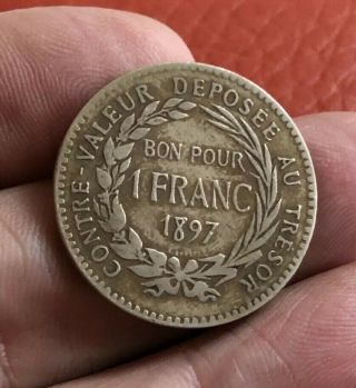 Martinique 1 Franc 1897 Rare