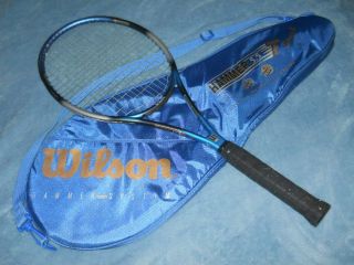 Rare Wilson Hammer Spin 5.  5 Stretch 95 Tennis Racquet & Bag Needs Restring 4 1/2
