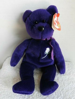 Rare Ty 1st Edition Princess Diana 1997 Retired Beanie Baby No Space
