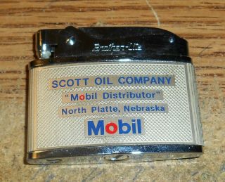 Vintage Mobil Scott Oil Company Flat Advertising Lighter/rare
