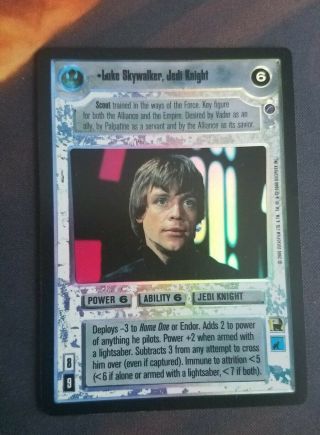 Luke Skywalker Jedi Knight Ultra Rare Foil Decipher Star Wars Ccg Reflections 2