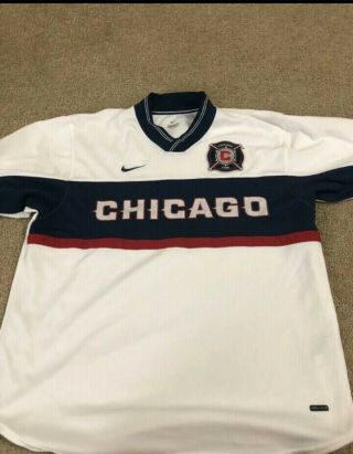 Vintage Rare Made In Usa Nike Dri - Fit Chicago Fire Soccer Jersey In Size L.