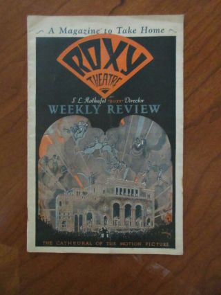 1928 Rare Old Program Theater/roxy Weekly Review/art Deco Nouveau Hawaiian/ny