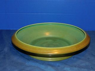 Rookwood Arts And Crafts Large Console Bowl Matte Green And Beige Rare