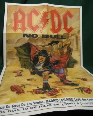 Rare Ac/dc.  No Bull Concert Poster Madrid,  Spain