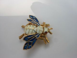Vintage Rare Crown Trifari Enamel Fly/bee Insect Pin/brooch,  Cute