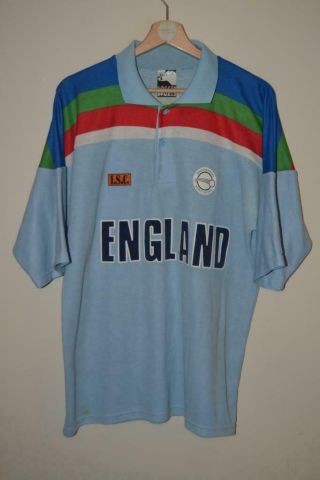 Vintage Rare Blue England 1992 World Cup Hogger Sports Cricket Shirt Xl Mens