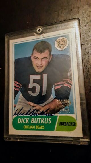 Rare 2 Of 10 Made A 1997 Topps Authenticatedautograph Dick Butkus,  ?psa 10?