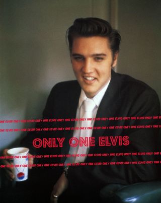 Elvis Presley 1956 8x10 Photo York To Memphis " Pepsi " In Hand Rare Color
