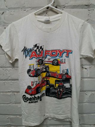 Vintage Rare Racing Shirt Aj Foyt Copenhagen Size Small Read