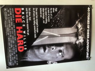 Rare Die Hard 1988 27x40 Rolled Movie Poster Bruce Willis Alan Rickman