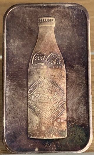 Rare 1900 - 75 75th Anniversary Coca - Cola World Wide.  999 Silver Bar