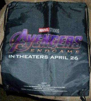 2019 Avengers Endgame Drawstring Backpack Bag Rare Movie Promo Marvel