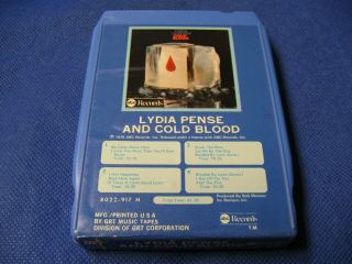 Lydia Pense And Cold Blood 8 Track Tape Guaranteed - Rare 1976