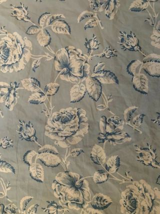 Rare Vintage Ralph Lauren Meadowland Queen Fitted Sheet Blue Rose Toile Floral