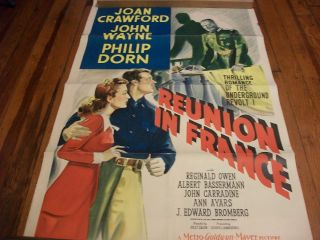 Reunion In France Poster Rare 1942
