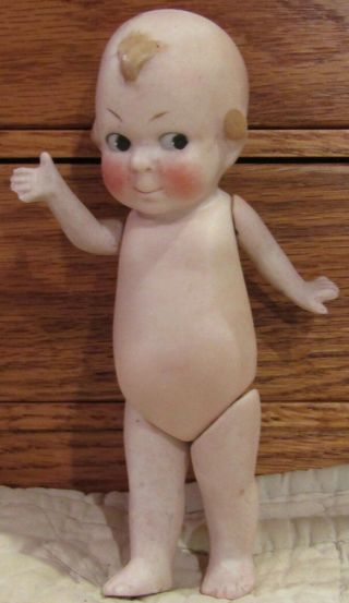 Antique 5 " All Bisque My Fairy Doll,  Rare Fully Jtd