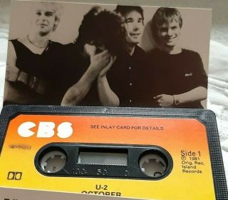 U2 Irish Press October Cassette Tape Very Rare Label Cbs 40 - 85369 Bono U - 2