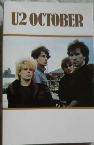 U2 Irish press October Cassette Tape VERY RARE label CBS 40 - 85369 Bono U - 2 2