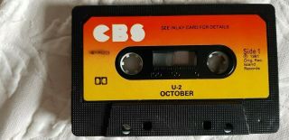 U2 Irish press October Cassette Tape VERY RARE label CBS 40 - 85369 Bono U - 2 7