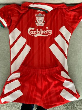 Liverpool 1993 Adidas Home Shirt 34 - 36 Rare Old Vintage Plus Shorts 30