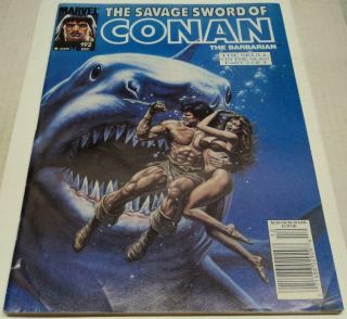 Savage Sword Of Conan 192 (marvel 1991) Bob Larkin Shark Cvr (vg/fn) Rare