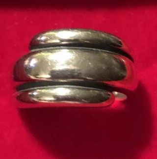 James Avery Rare Retired Sterling Silver Triple Dome Wrap Around Ring 7.  5