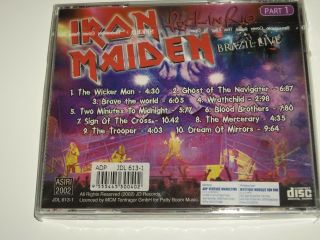 IRON MAIDEN RARE LIVE IMPORT CD ' BRAZIL LIVE ROCK IN RIO PART 1 ' 2002 AS 2