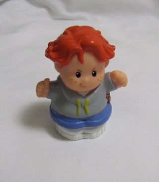 Fisher Price Little People School Red - Head Boy 1998 Bully W/ Freckles Rare