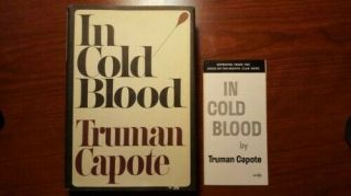 In Cold Blood Truman Capote 1965 1st Printing Book - Of - The - Month W/rare Insert