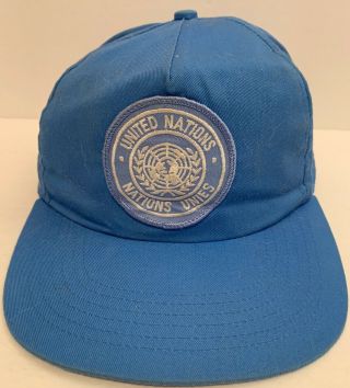 Vintage U.  N.  United Nations Blue Hat Cap Army Military Peacekeeping Rare