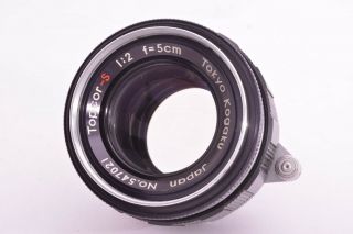 Rare Tokyo Kogaku Topcor - S Lens 50mm/f2 Leica 39mm Lmt Screw Mount 547021