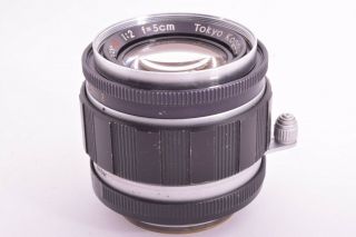 Rare Tokyo Kogaku Topcor - S lens 50mm/F2 Leica 39mm LMT screw mount 547021 2