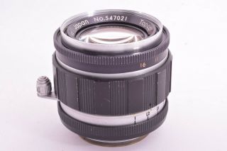 Rare Tokyo Kogaku Topcor - S lens 50mm/F2 Leica 39mm LMT screw mount 547021 3